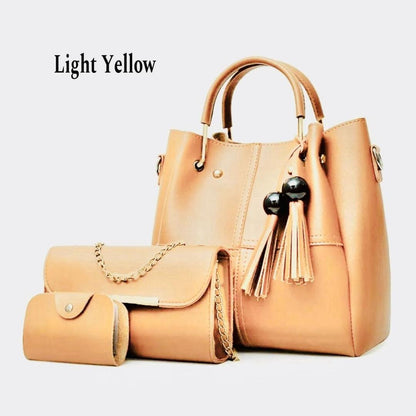 Women’s Leather Plain Hand Bag Set