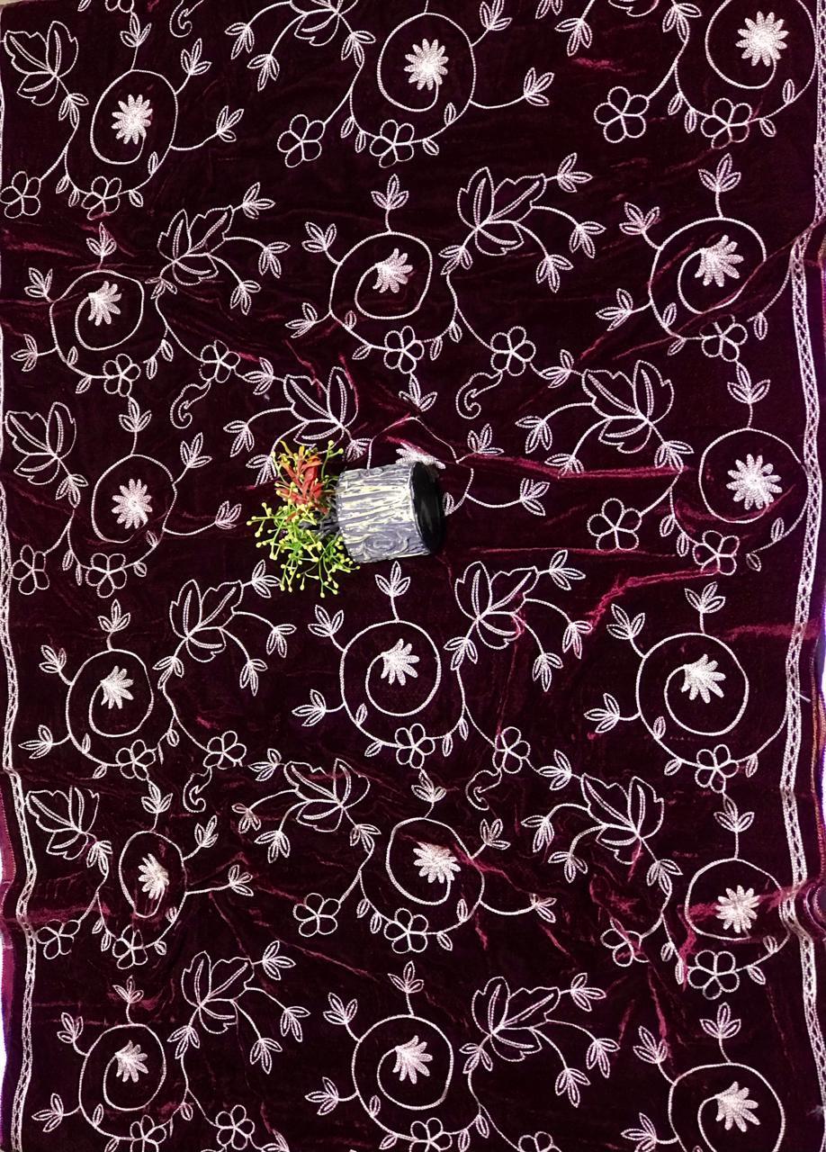 Women's  Velvet Embroidered Shawl