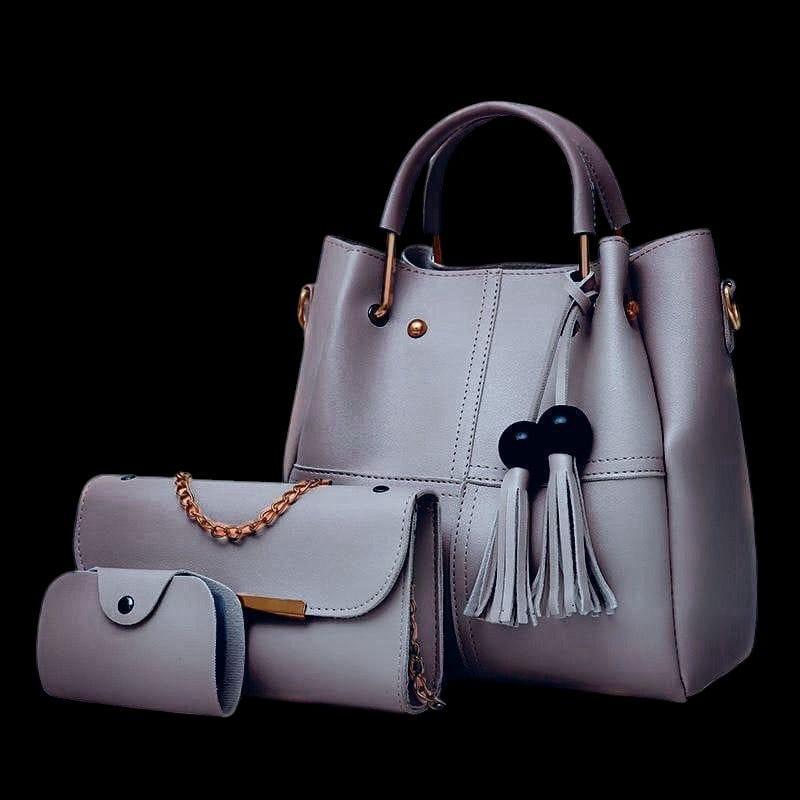 Women’s Leather Plain Hand Bag Set