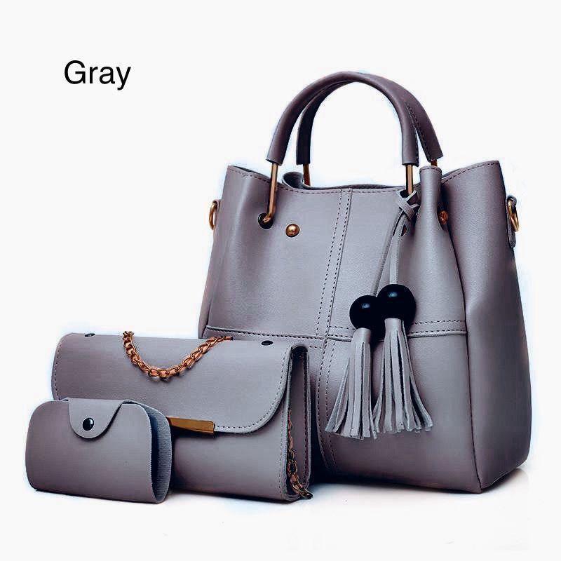 Women’s Leather Plain Hand Bag Set