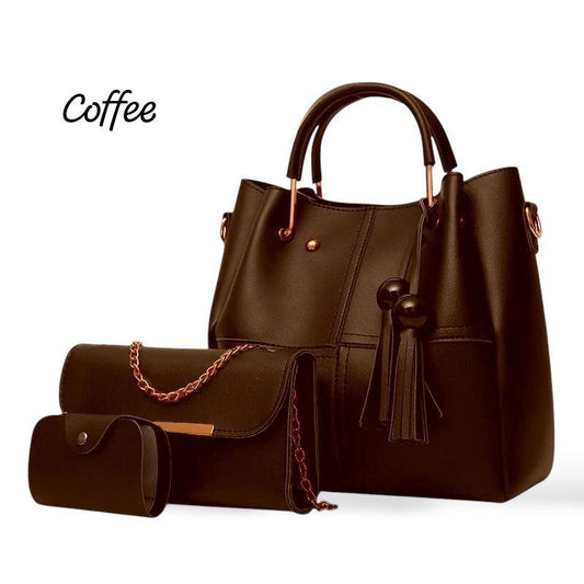 Women’s Leather Plain Hand Bag Set