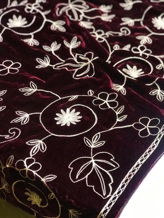 Women's  Velvet Embroidered Shawl