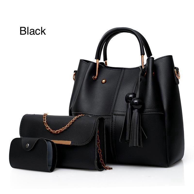 Women’s Leather Plain Hand Bag Set