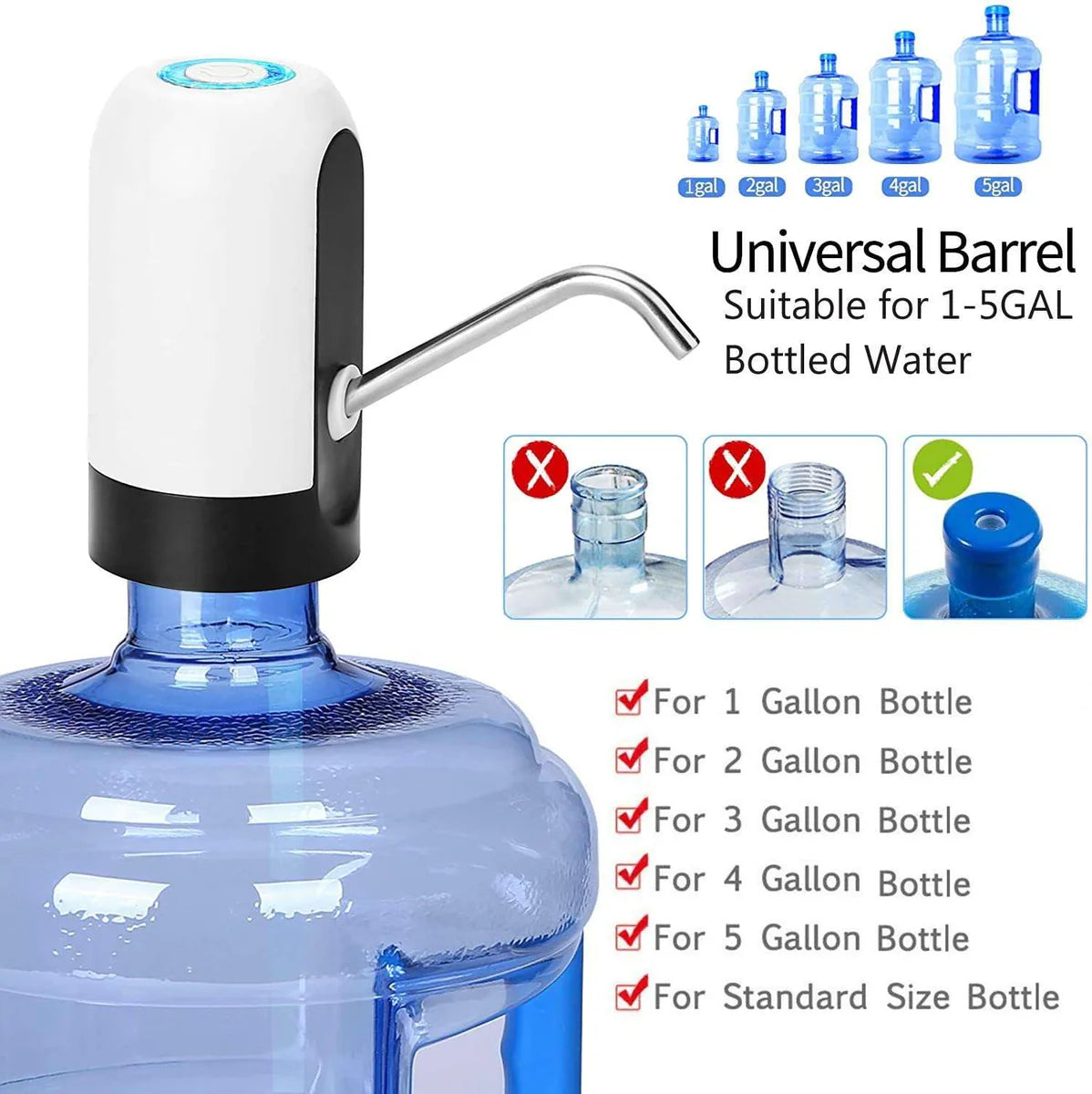 Electric Water Dispenser Pump USB Rechargeable