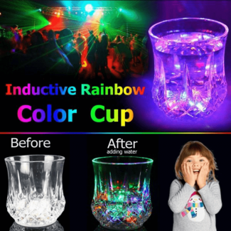 Lighting Glass Led Flashing Water Inductive Rainbow Colour Cup Led Glowing Water Mug