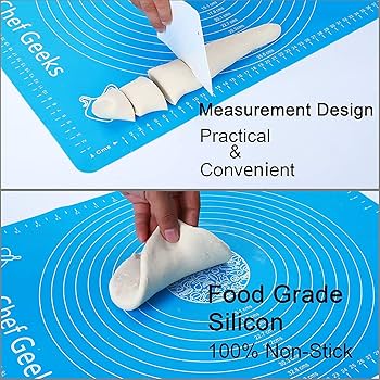 Silicone Baking Mat With Measurements Heat Resistant Cookie Sheet Oven Liner | Non Stick Flour Rolling Mat