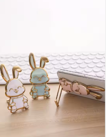 (pack Of 2) Foldable Bunny Phone Bracket 3d Cute Bunny | Rabbit | Phone Stand (random Color)