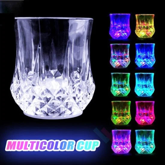 Lighting Glass Led Flashing Water Inductive Rainbow Colour Cup Led Glowing Water Mug