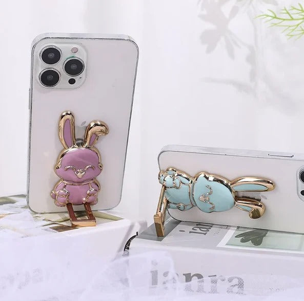 (pack Of 2) Foldable Bunny Phone Bracket 3d Cute Bunny | Rabbit | Phone Stand (random Color)