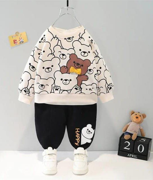 2 Pc Boy's Fleece Printed Sweatshirt Tracksuit