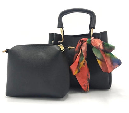 Women's PU Leather Plain Hand Bag Set