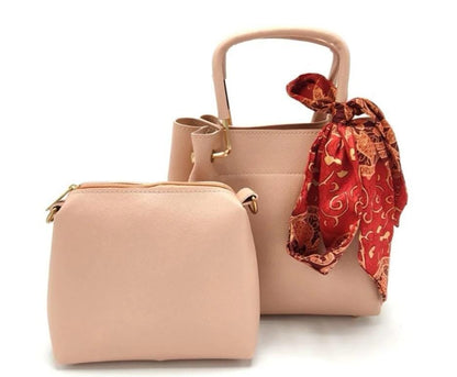 Women's PU Leather Plain Hand Bag Set