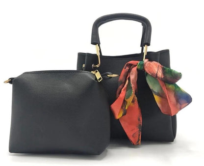 Women's PU Leather Plain Hand Bag Set